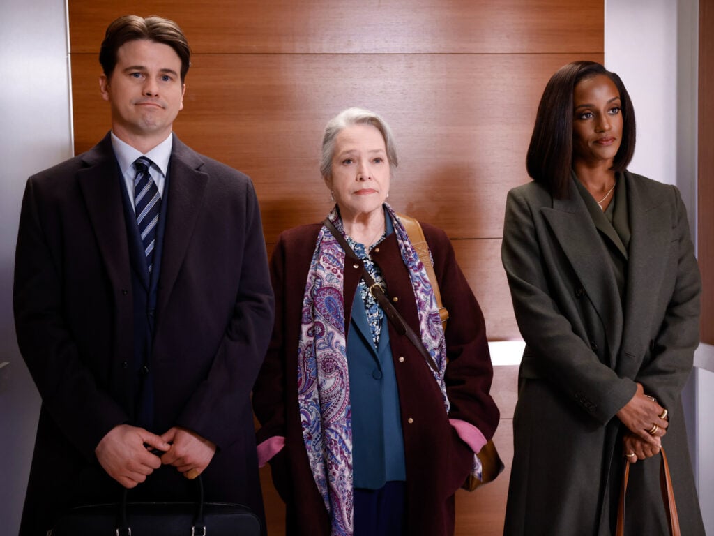 Jason Ritter as Julian, Kathy Bates as Madeline âMattyâ Matlock, and Skye P. Marshall as Olympia