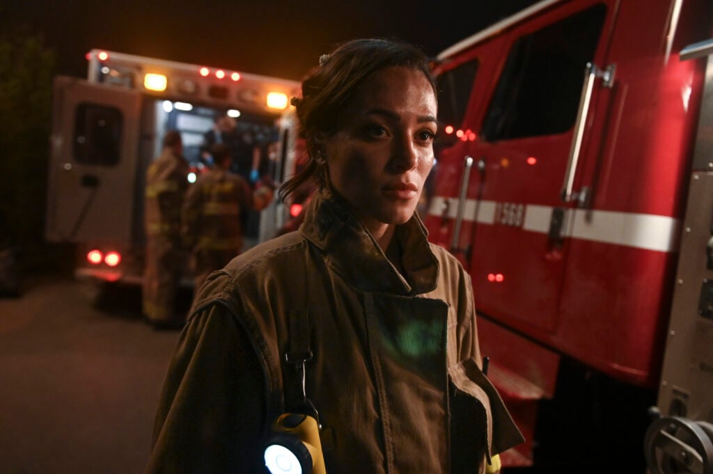 Gabriela in her firefighting jacket