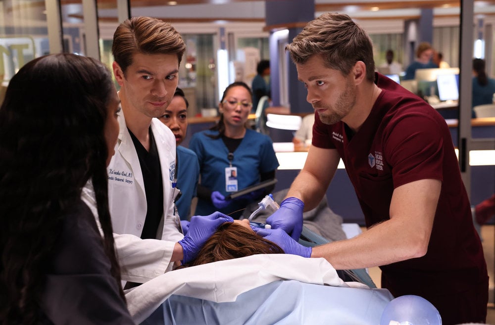 Sharon watches Ripley working on an emergency patient on Chicago Med Season 10 Episode 4