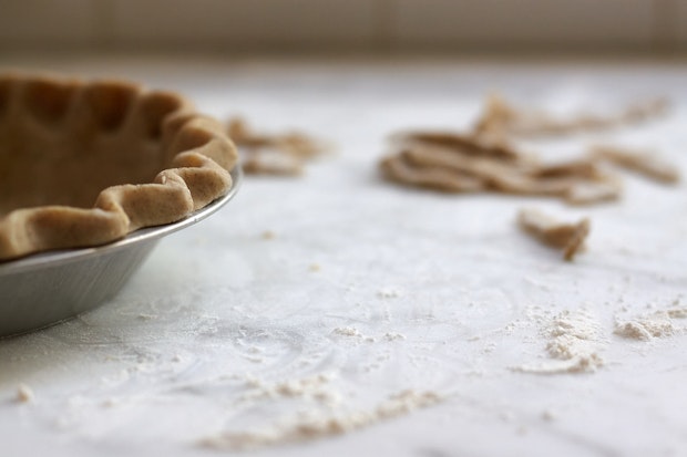 The Crimped Edge of Pie Dough Before Baking