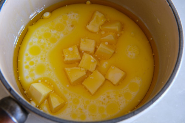 Butter and Milk to make grissini in a small saucepan