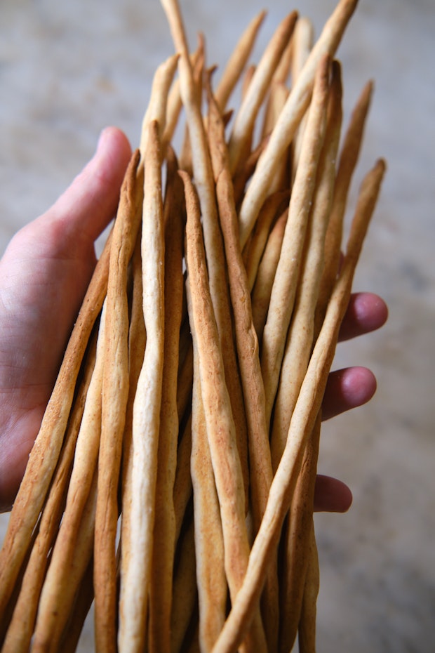 Grissini Italian Breadsticks after baking