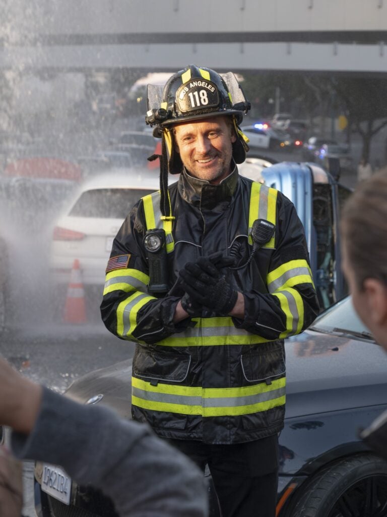 Brad looks proud of himself during 9-1-1 Season 8 Episode 8.