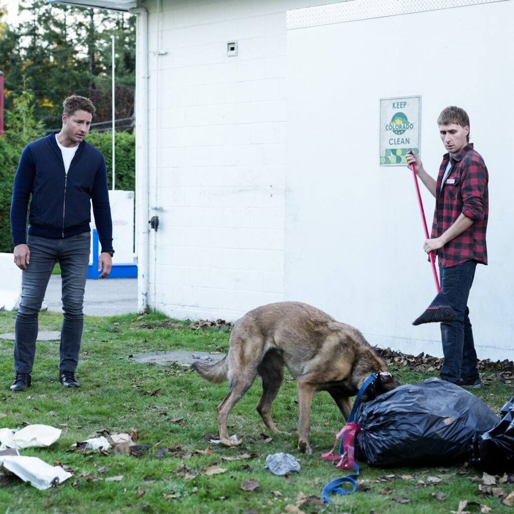 Colter stumbles upon a dog at a gas station during Tracker Season 2 Episode 7.