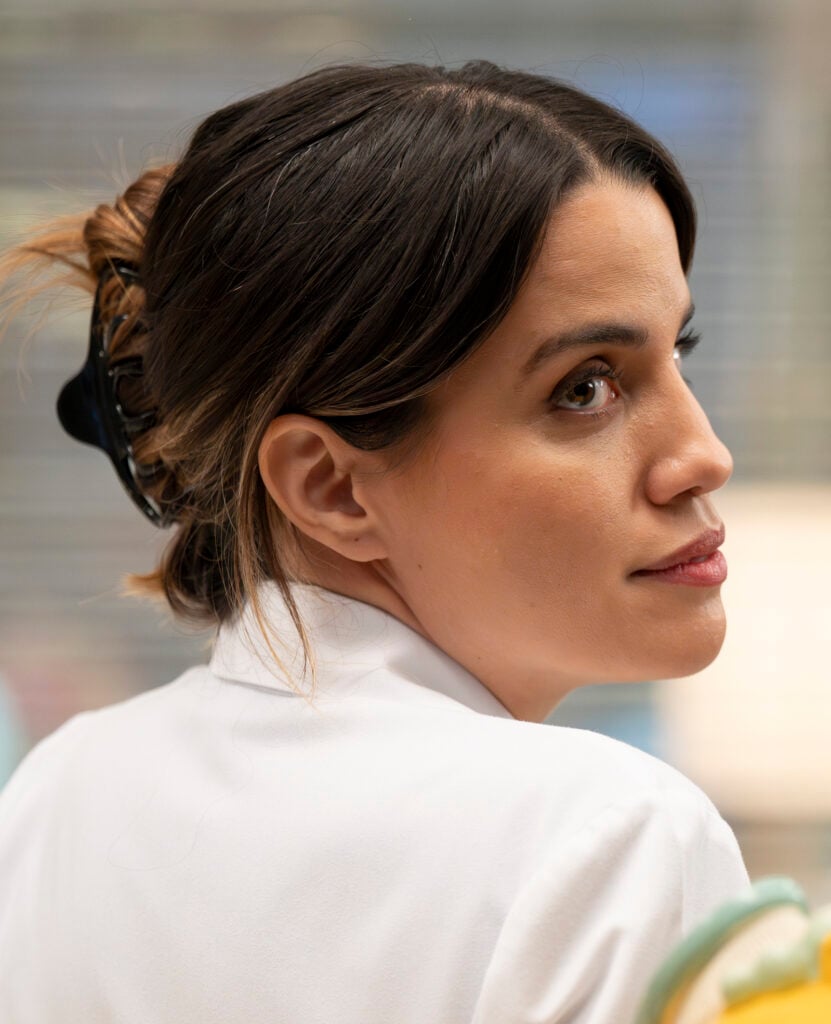 Natalie Morales as Monica Beltran on Grey's Anatomy.