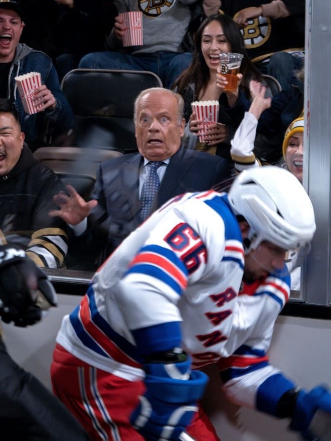 Frasier is aghast at a hockey game