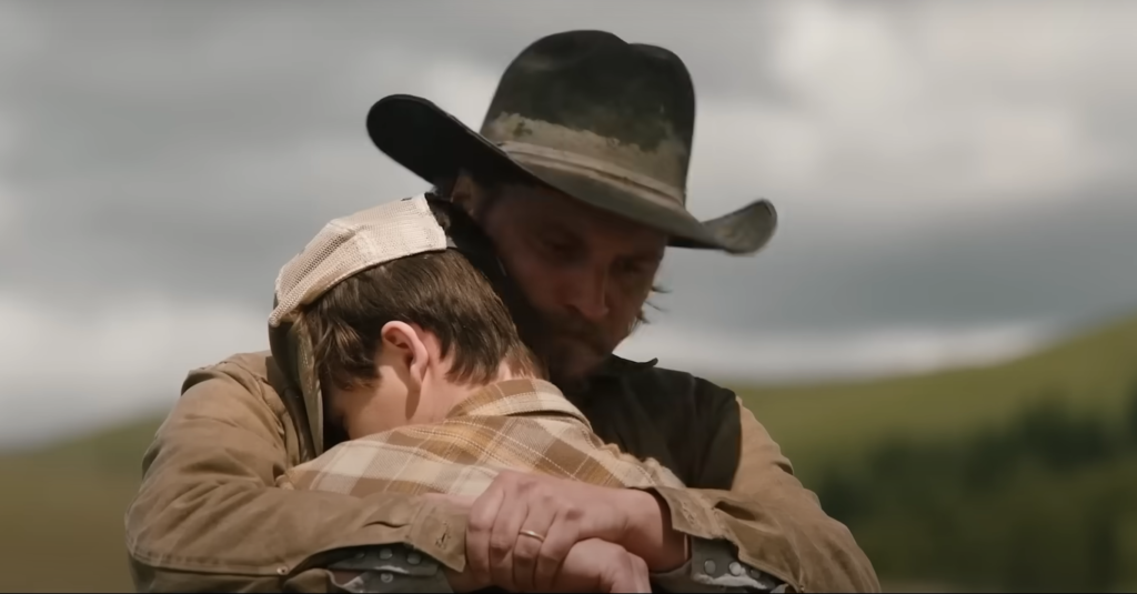 Kayce hugging Tate on Yellowstone Season 5 Episode 10