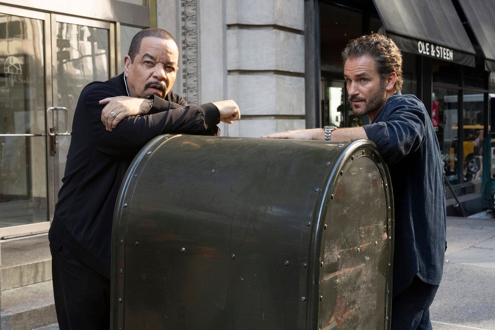 Bruno and Fin check out a mailbox on Law & Order: SVU Season 26 Episode 5