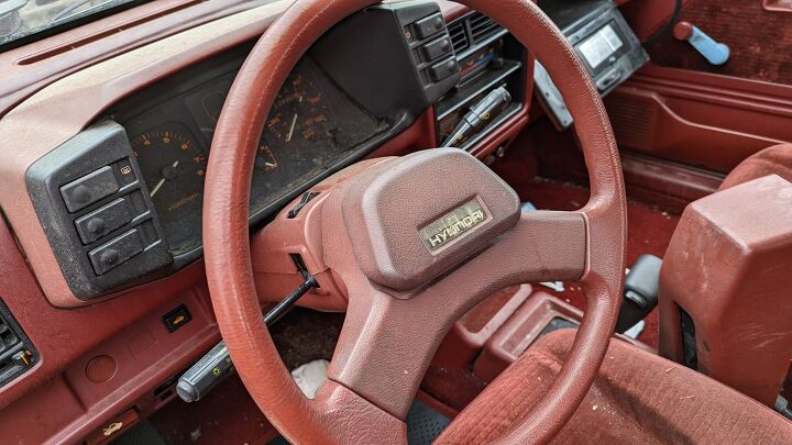 junkyard find 1987 hyundai excel gls four door sedan