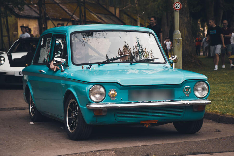 Matt Prior driving his Hillman Imp