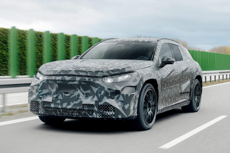 Mercedes AMG EV SUV prototype front tracking