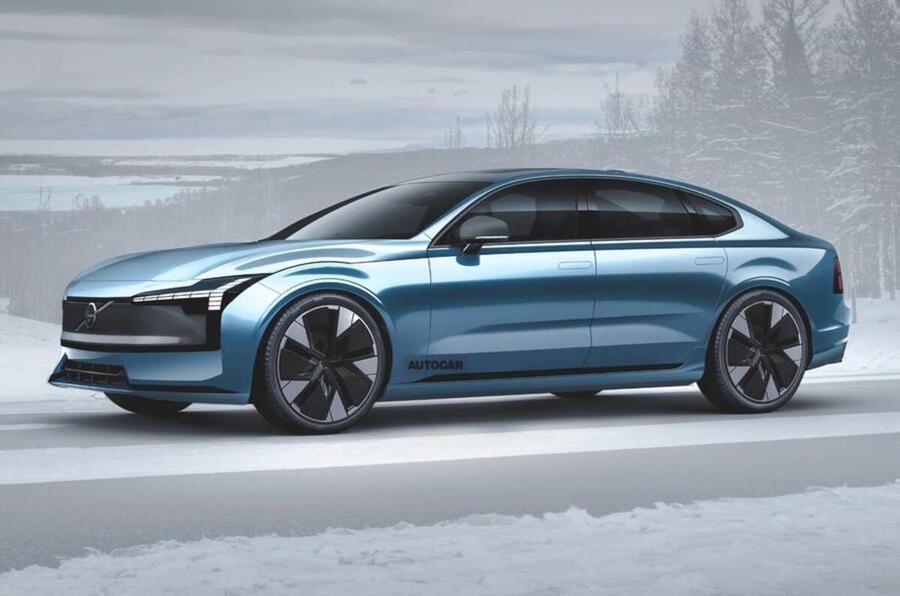 Volvo ES90 – Autocar render, front quarter