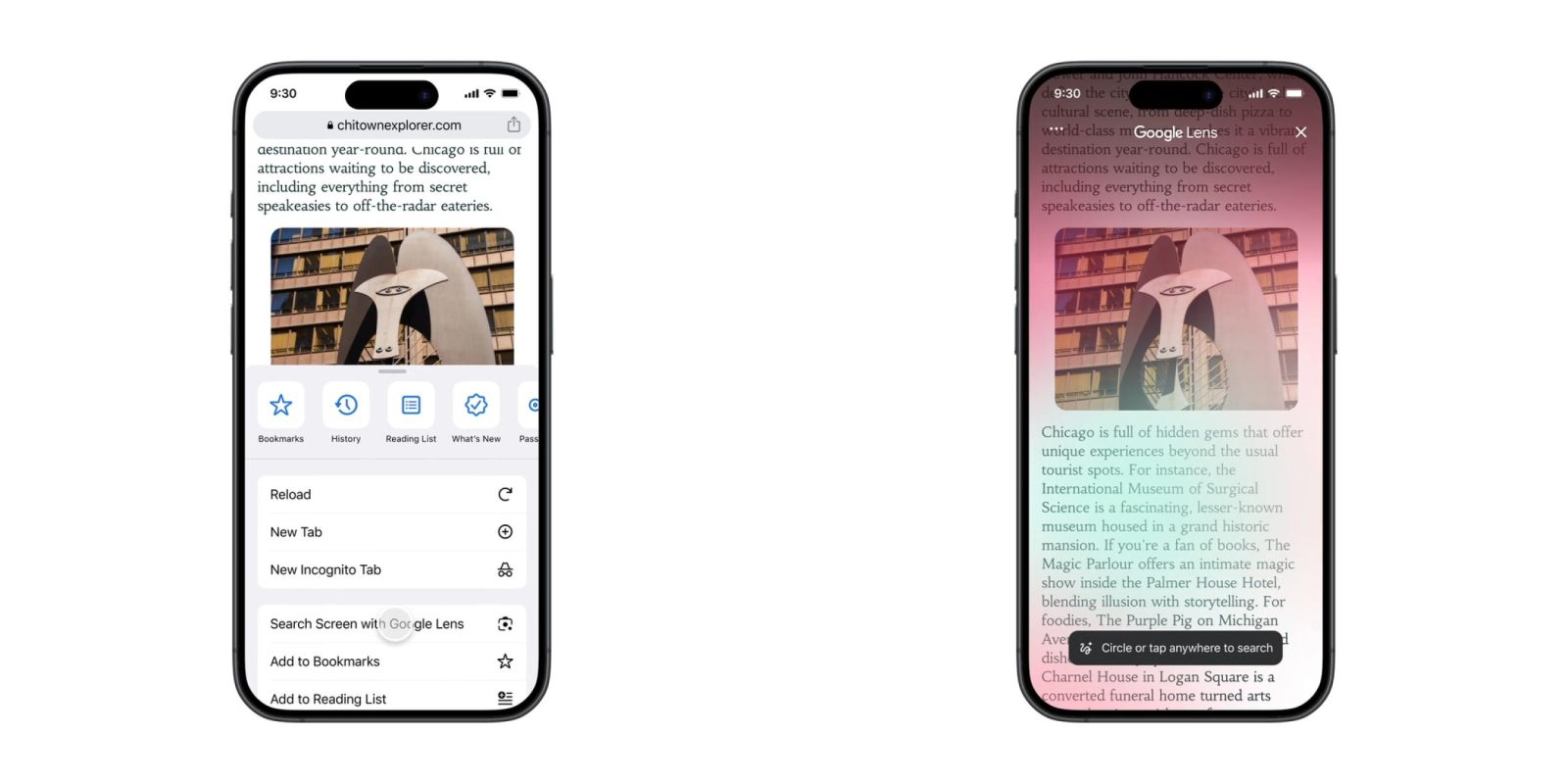 Google Lens powering new ‘Screen Search’ in Chrome for iOS